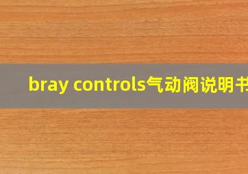 bray controls气动阀说明书